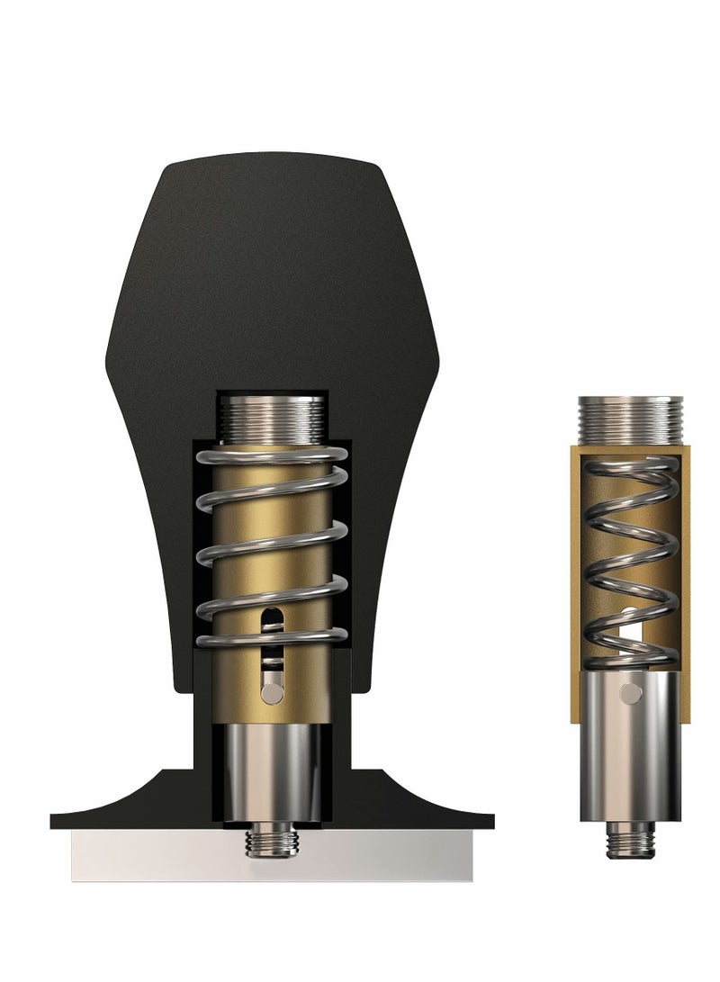 XiuWoo Coffee Tamper 53mm, Premium Espresso with Calibrated Spring Loaded, Anodized Aluminum Handle and Stand, Stainless Steel Flat Base for Machine (Black) - Image 2