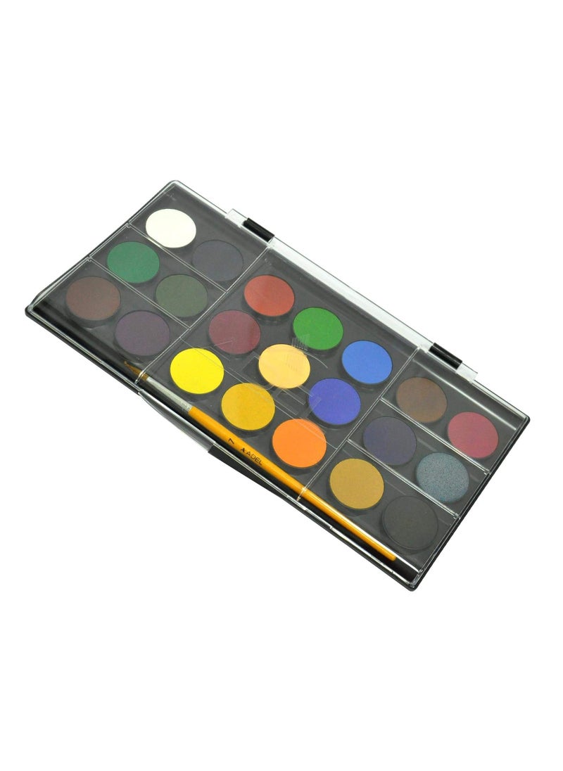 Adel Adel Water Color 30 mm, Pack of 21 Colors with Brush - ALWC2290931000  - Image 2