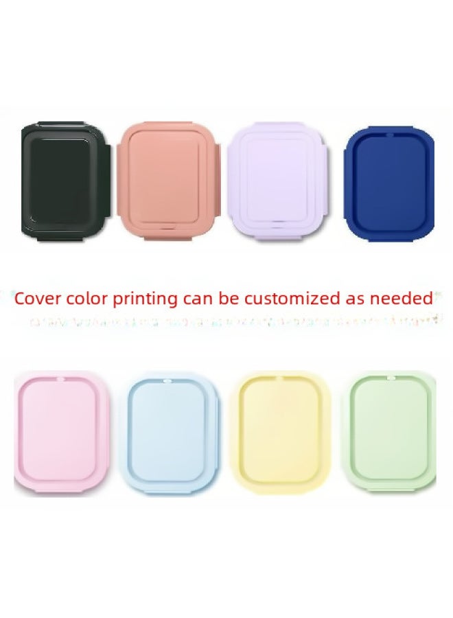 Glass Lunch Box Lunch Box Office Student Separated Microwave Heating Special Bowl Insulation Lunch Box Fresh-keeping Box-Specifications:Dark Green Medium-length Fresh-keeping Box  - Image 5