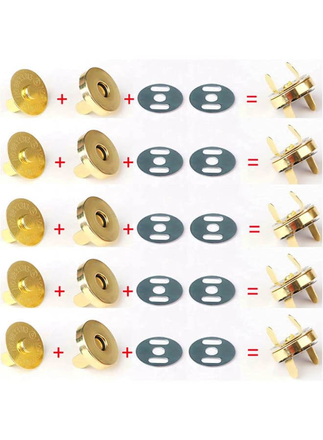 50 Sets 14mm Golden Magnetic Snaps for Purse, Bag, Clothes, Sewing, Craft - Magnetic Button Replacement Kit - Perfect for Purses, Bags, Leather, Clothes, Sewing, Craft  - Image 2
