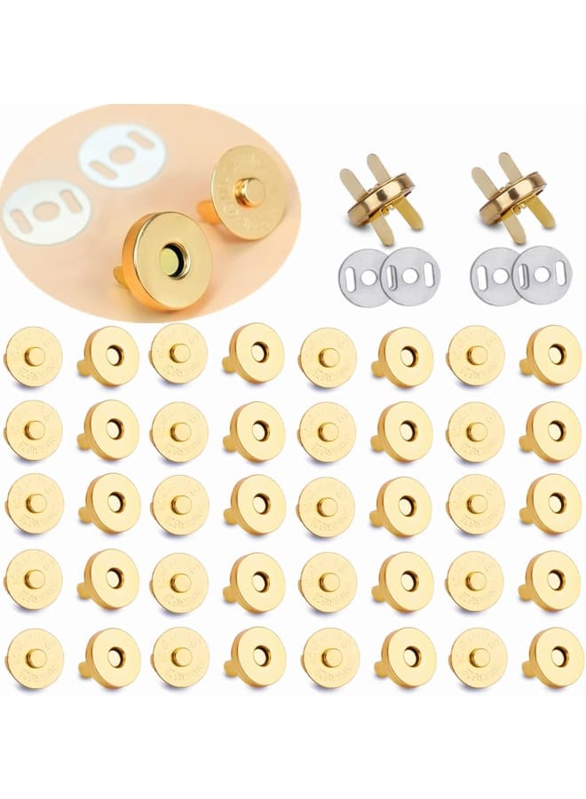 50 Sets 14mm Golden Magnetic Snaps for Purse, Bag, Clothes, Sewing, Craft - Magnetic Button Replacement Kit - Perfect for Purses, Bags, Leather, Clothes, Sewing, Craft  - Image 1