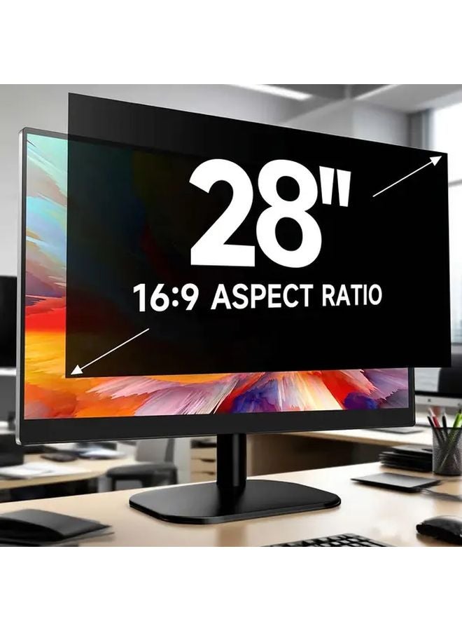 28 Inch Privacy Screen Protector Anti Glare Blue Light Blocking Removable Anti Spy Filter - Image 1