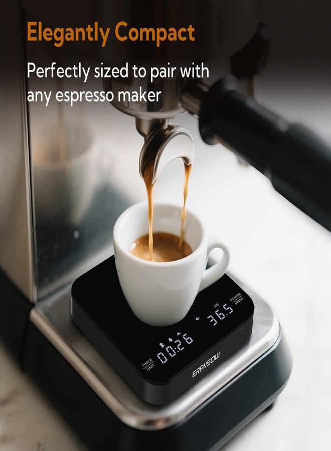 ERAVSOW Coffee Scale with Auto Timing, Mini Rechargeable Espresso Scale with Timer, 2kg/0.1g High Precision Scale for Espresso and Pour-Over Coffee with Brewing Assist Modes - Image 5
