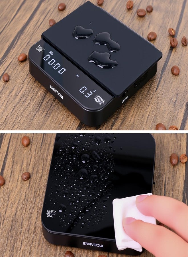 ERAVSOW Coffee Scale with Auto Timing, Mini Rechargeable Espresso Scale with Timer, 2kg/0.1g High Precision Scale for Espresso and Pour-Over Coffee with Brewing Assist Modes - Image 4