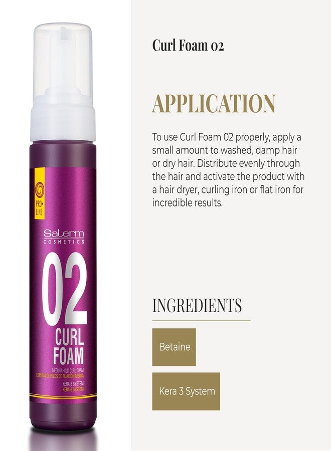 Salerm ساليرم - رغوة الشعر المجعد - رغوة تجعيد الشعر برو لاين 02-200 مل - تخلق تجاعيد محددة وطبيعية ومرنة - مع 3 أنواع من الكيراتين - تصلح وترطب الشعر - مع فلتر شمس UV - Image 4
