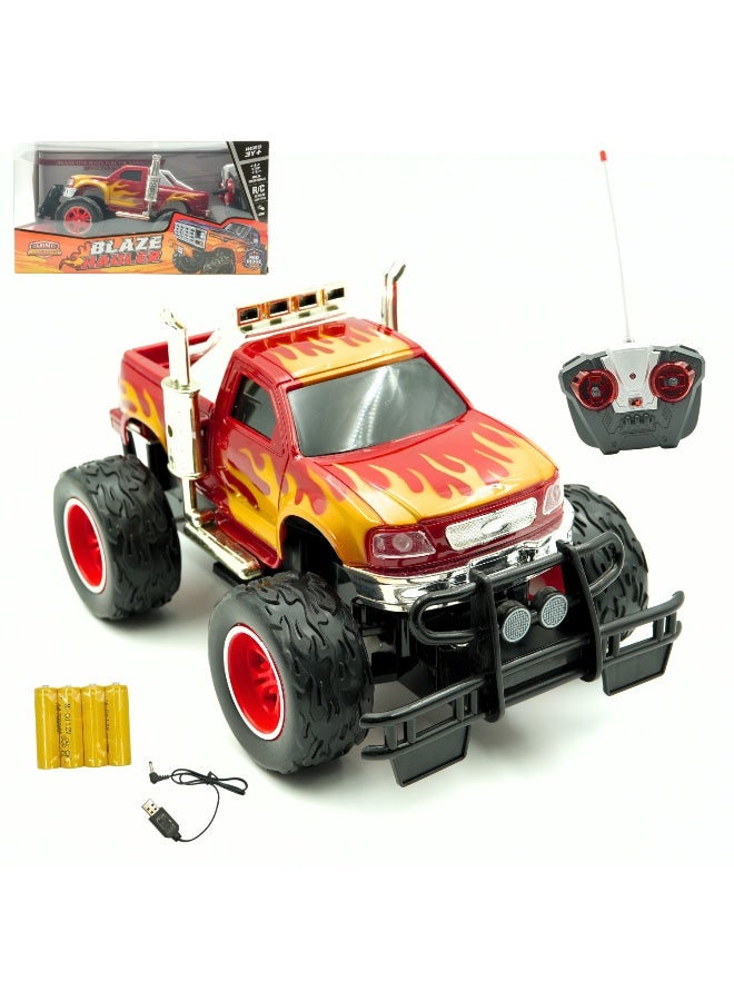 Mini Machines شاحنة بلايز الصغيرة R/C 1.64 شحن USB (أصفر/أسود) | متعددة الاتجاهات | تحكم عن بعد R/C | شحن USB | العمر 3 سنوات وما فوق - Image 1
