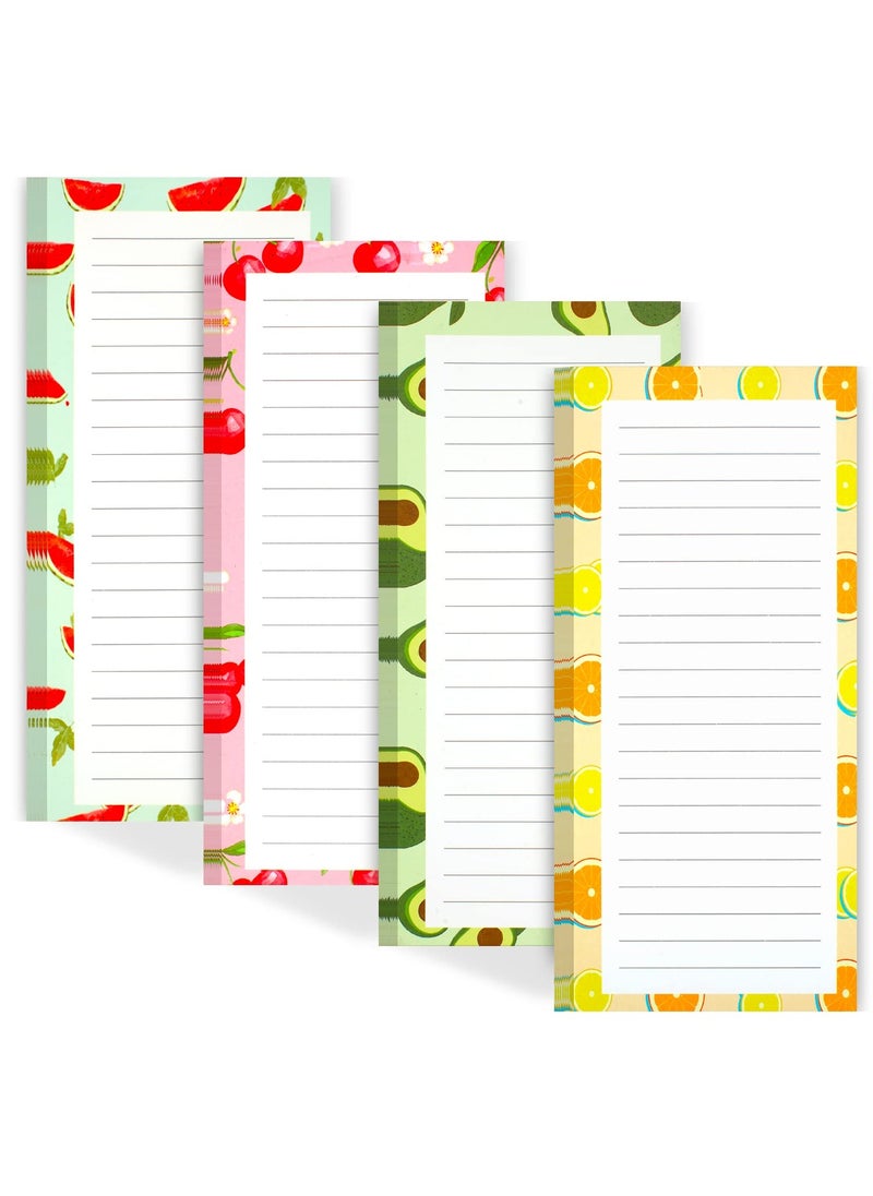 Generic - 4 Pack Magnetic Notepads for Refrigerator, Grocery List Magnet Pad for Fridge, Fruit Design Magnetic Grocery List Pad for Fridge, Full Magnet Back Shopping Lists, 50 Sheets Per Note Pads - Image 1