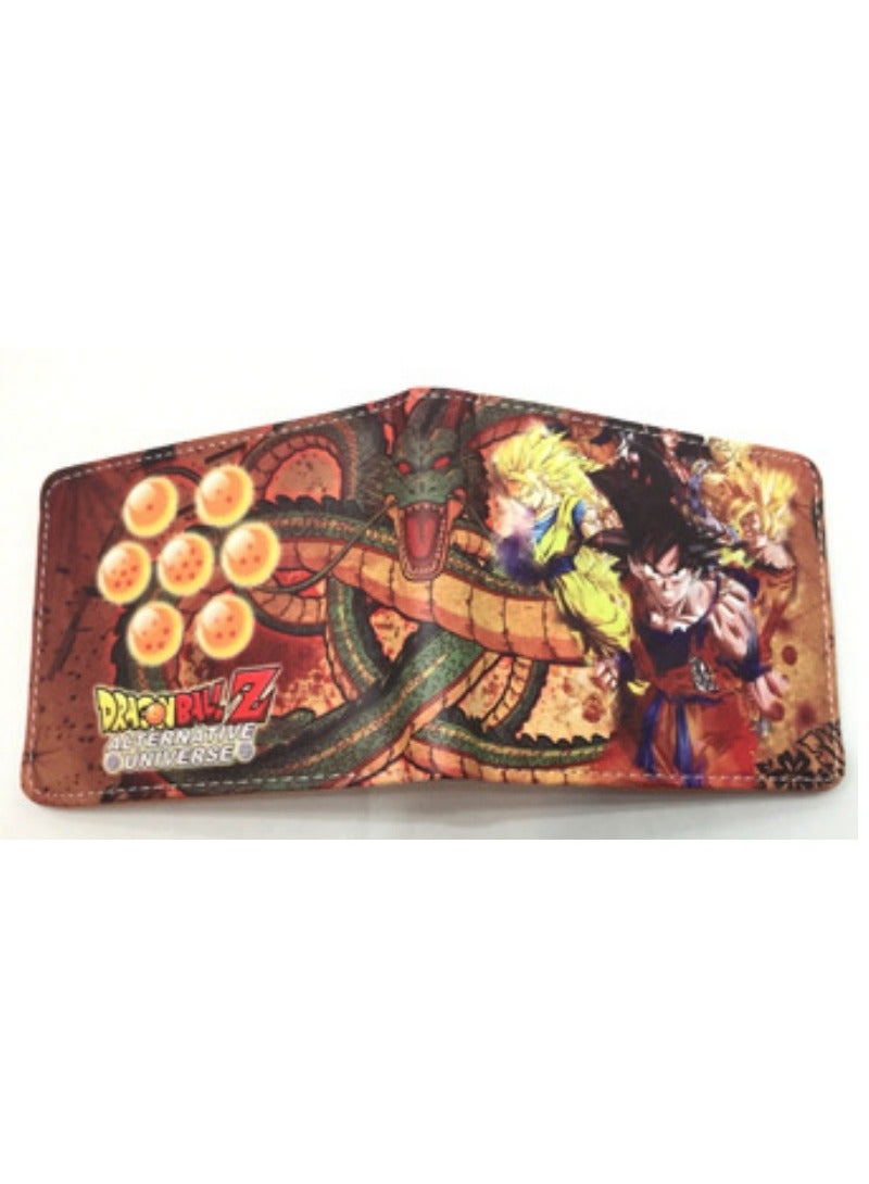 KUYING Dragon Ball PU Short Personalized Leather Wallet Card Bag 