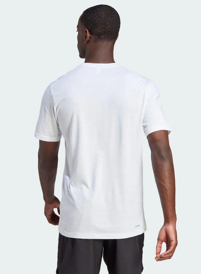 Adidas Tr-Es Fr Logo T White Training T-Shirts For Men XS