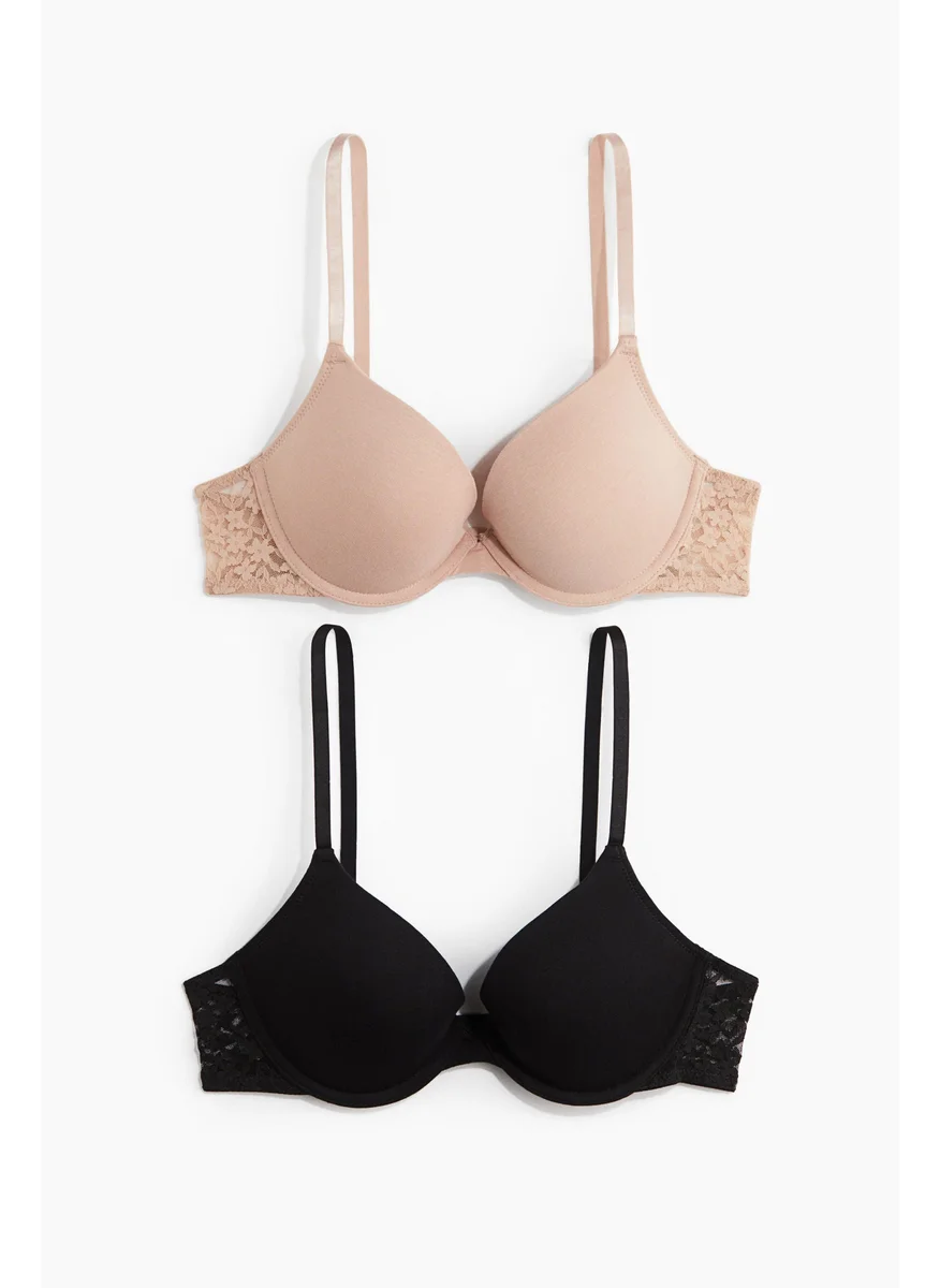 اتش اند ام 2-Pack Cotton Push-Up Bras