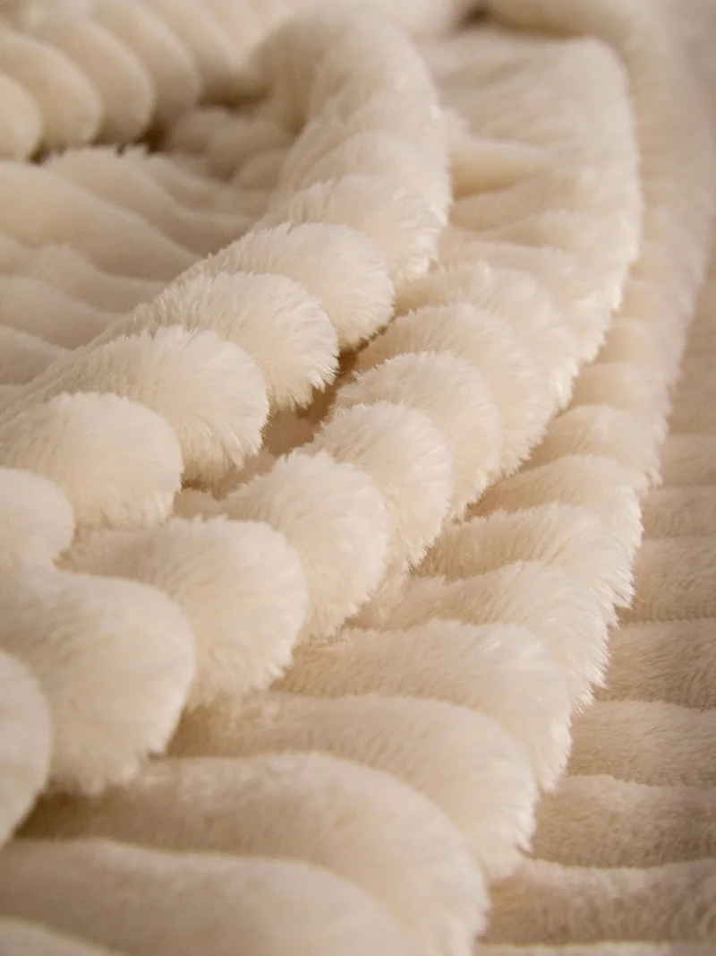 Favora Linda 3 Piece Double Blanket Set - Ecru