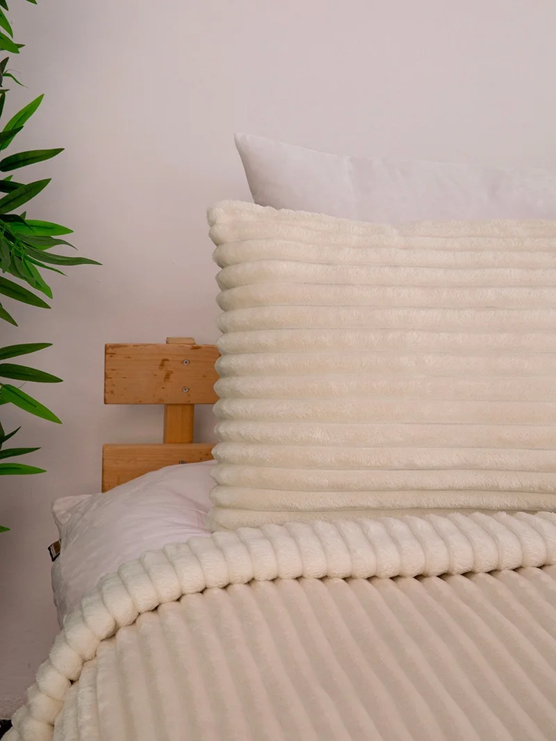 Favora Linda 3 Piece Double Blanket Set - Ecru