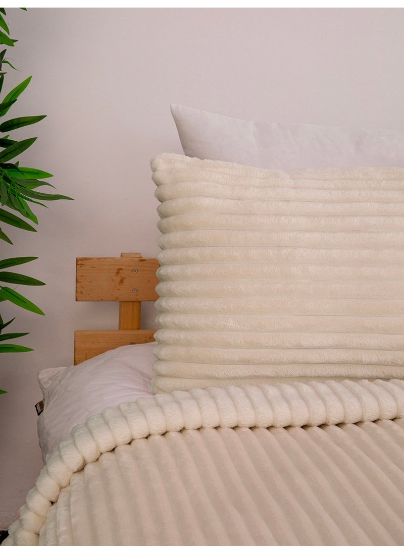 Favora Linda 3 Piece Double Blanket Set - Ecru  - Image 3