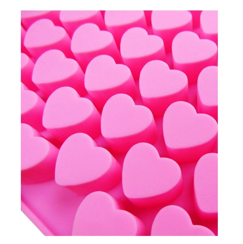 SOSOHOME Silicone Mini Heart 55-Cavity Molds for Baking, Heart Shape Ice Cube Candy Chocolate Mold, Valentine Candy Molds, Pack of 2 - Image 4
