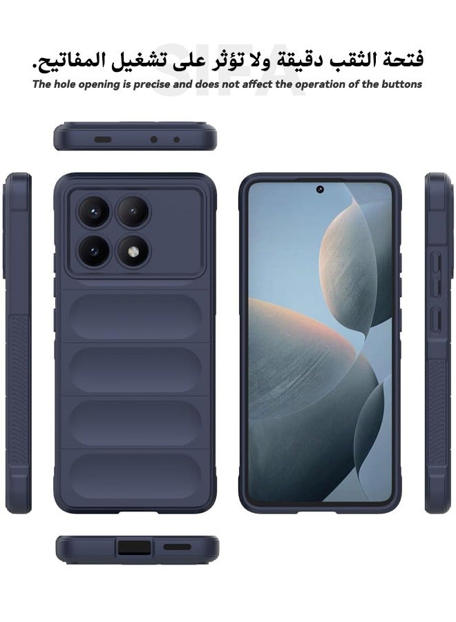 حافظة هاتف Xiaomi POCO X6 Pro، حافظة حماية ناعمة ومبتكرة لهاتف Xiaomi POCO X6 Pro، غطاء حماية مضاد للسقوط والصدمات لهاتف Xiaomi POCO X6 Pro 5G، أزرق - Image 3