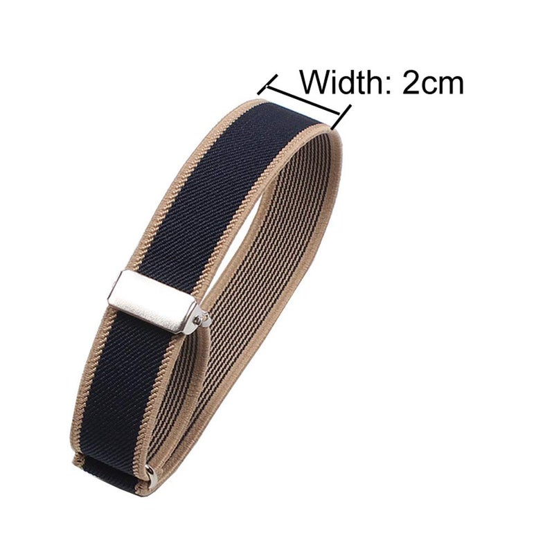 lasenersm 6 Pieces (3 Pairs) Unisex Elastic Adjustable Armbands Anti-Slip Shirt Sleeve Holders Adjustable Arm Shirt Garters Hold Up Sleeve Garters Elastic Armbands, Black, Wine-red, Blue with Beige Edge - Image 3