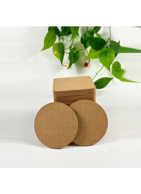 Cork Mat Square Round Cork Coaster Desktop Insulation Non-slip Table Protective Mat Placemat Pot Mat-Color:Wood Color-Specifications:Square 100*100 * 4mm