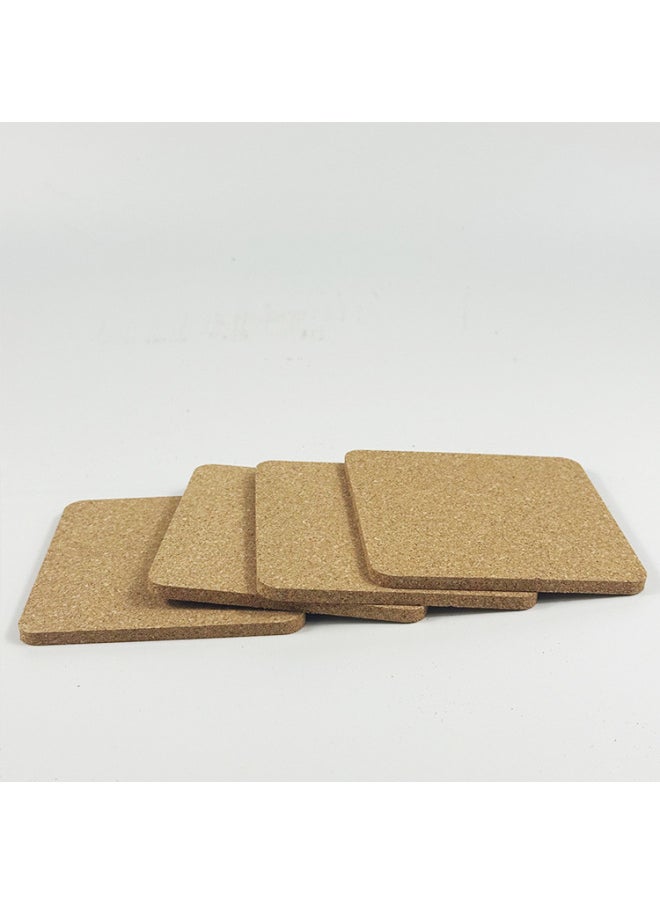 Generic - Cork Mat Square Round Cork Coaster Desktop Insulation Non-slip Table Protective Mat Placemat Pot Mat-Color:Wood Color-Specifications:Square 100*100 * 4mm - Image 1