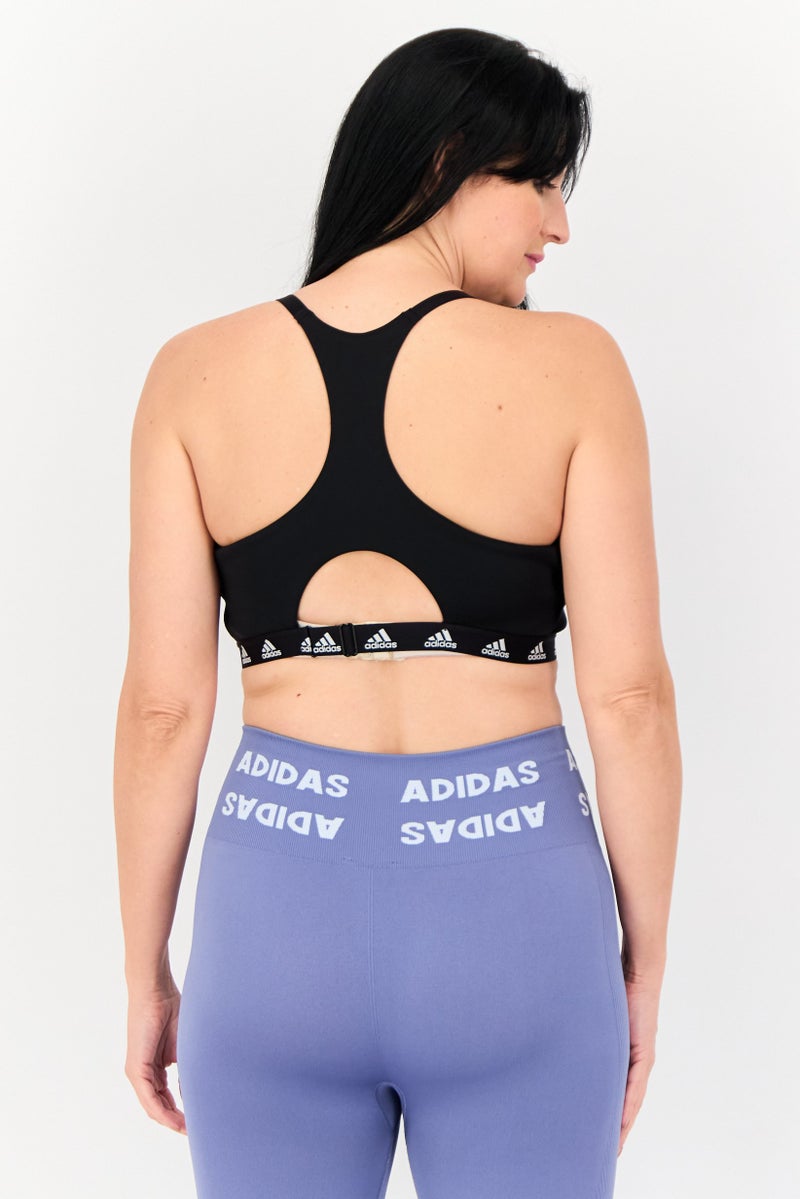 Adidas Women Brand Logo Light Support Padded Sports Bra, Black  - Image 3