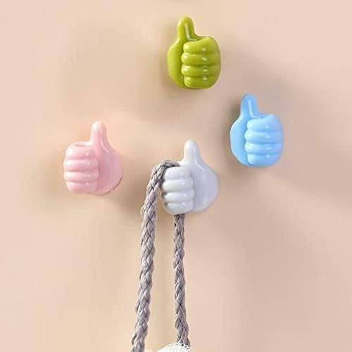 Bhuma Bhuma 6 Pcs Thumb Shape Key Hooks Multifunctional Clip Holder Small Hand Wall Hooks Cute Car Adhesive Hooks Personalized Creative NonMarking Silicone Hooks for Key Towel Cable Home Office - Image 2