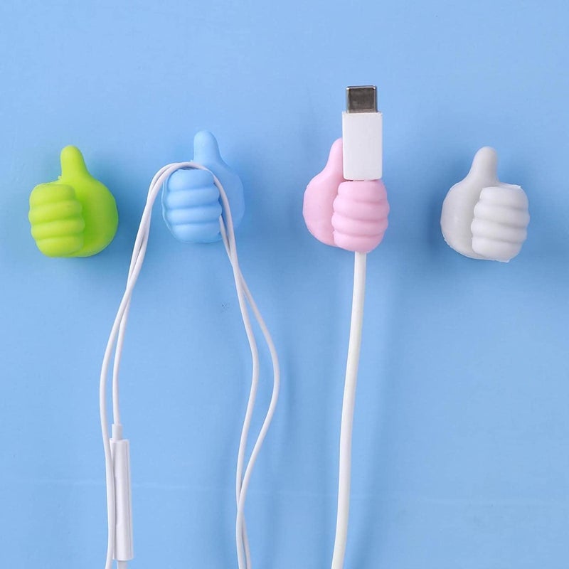 Bhuma Bhuma 6 Pcs Thumb Shape Key Hooks Multifunctional Clip Holder Small Hand Wall Hooks Cute Car Adhesive Hooks Personalized Creative NonMarking Silicone Hooks for Key Towel Cable Home Office - Image 3