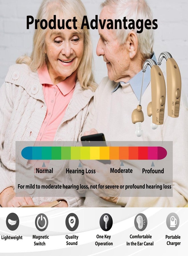 Shrandi Hearing Aids, Rechargeable Hearing Aids for Seniors, Portable Hearing Amplifiers with Noise Cancelling and Volume Control, Digital Hearing Assist Devices with A Travel Charging Box (A1) - Image 5
