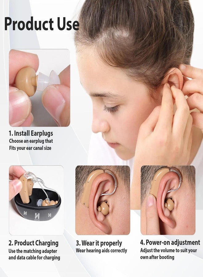 Shrandi Hearing Aids, Rechargeable Hearing Aids for Seniors, Portable Hearing Amplifiers with Noise Cancelling and Volume Control, Digital Hearing Assist Devices with A Travel Charging Box (A1) - Image 3