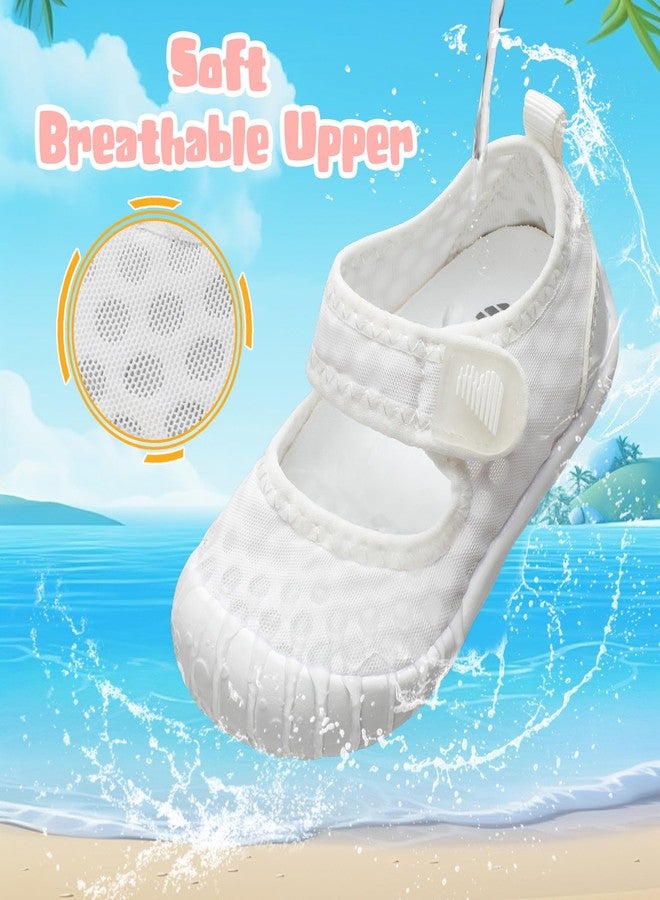 BARERUN Toddler Water Shoes Barefoot Water Shoes for Kids Baby Wide Aqua Socks with Arch Support Quick-Dry Breathable Boys Girls Sandals Walking Shoes for Beach Swim Pool Shoes, Mesh White, 3 Toddler - Image 4