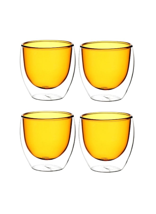 BLACKSTONE - Double-Wall Glass Set – 4x 250ml Insulated Tumblers Vibrant, Thermal Drinkware Elegance - Image 1