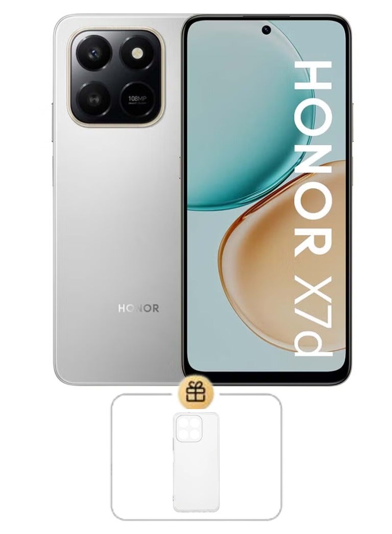 Honor X7d Dual SIM 8GB RAM 256GB 4G Meteor Silver - Middle East Version With Free Protective Case - Image 1