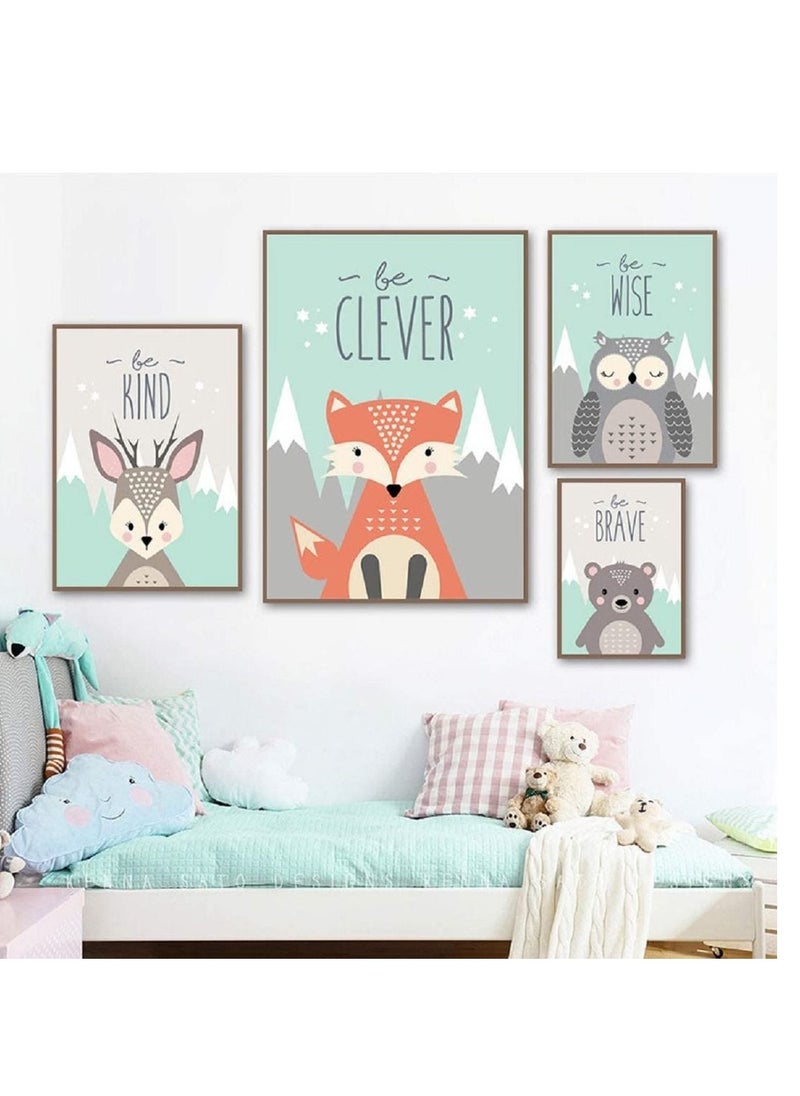 نيبمينينت Cartoon Animals Wall Art Canvas Prints  - Image 3