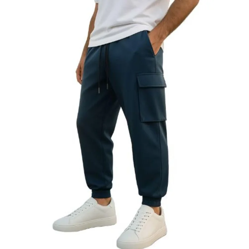 NOBERO Men's Navy Cargo Joggers with Pockets