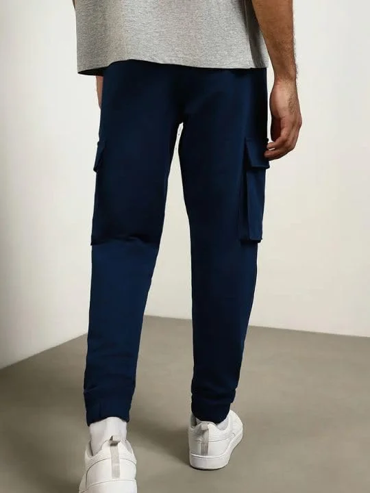 NOBERO  NOBERO Men's Navy Cargo Joggers with Pockets for Men | Best Price UAE