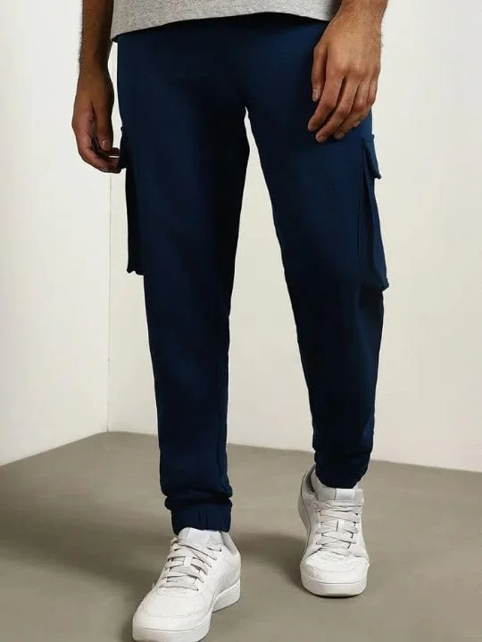 NOBERO  NOBERO Men's Navy Cargo Joggers with Pockets for Men | Best Price UAE
