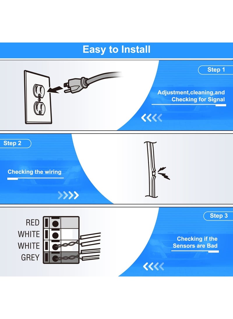 SYOSI Garage Door Safety Sensor Beam Eyes, Garage Door Opener Parts, Garage Door Opener Compatible with Liftmaster/Sears/Chamberlain/Craftsman/Linear Replacement (41A5034, 801CB-P) (Beam Eyes + Bracket) - Image 5