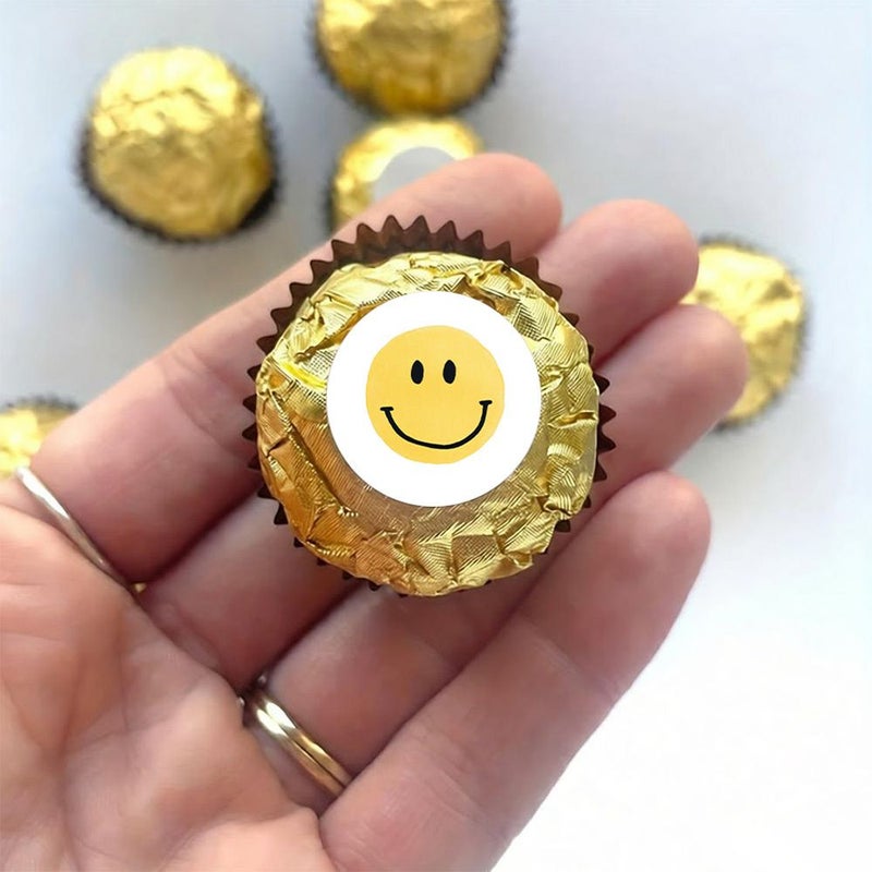 216Pcs Yellow Smiley Face Watercolor Style Circular Stickers for Notebooks Cards Envelopes - Image 4