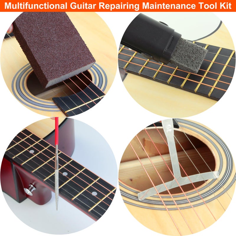 TIMDAM 45Pcs Guitar Tool Kit, Guitar Repair Kit, Guitar Setup Kit, Luthier Tools Guitar Kit, Guitar Maintenance Kit Guitar Fret Tools, TIMDAM Guitar Accessories for Ukulele Bass Guitar Gifts for Musicians - Image 4