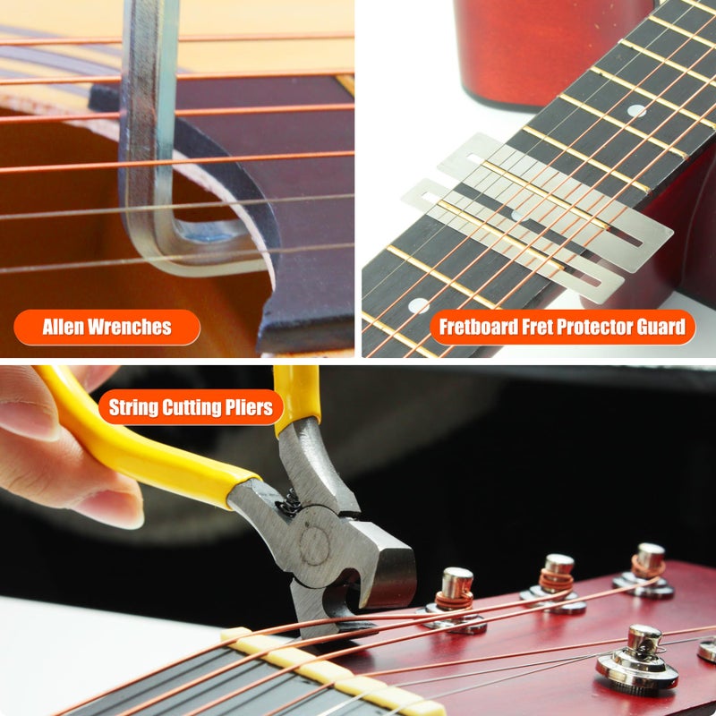 TIMDAM 45Pcs Guitar Tool Kit, Guitar Repair Kit, Guitar Setup Kit, Luthier Tools Guitar Kit, Guitar Maintenance Kit Guitar Fret Tools, TIMDAM Guitar Accessories for Ukulele Bass Guitar Gifts for Musicians - Image 3