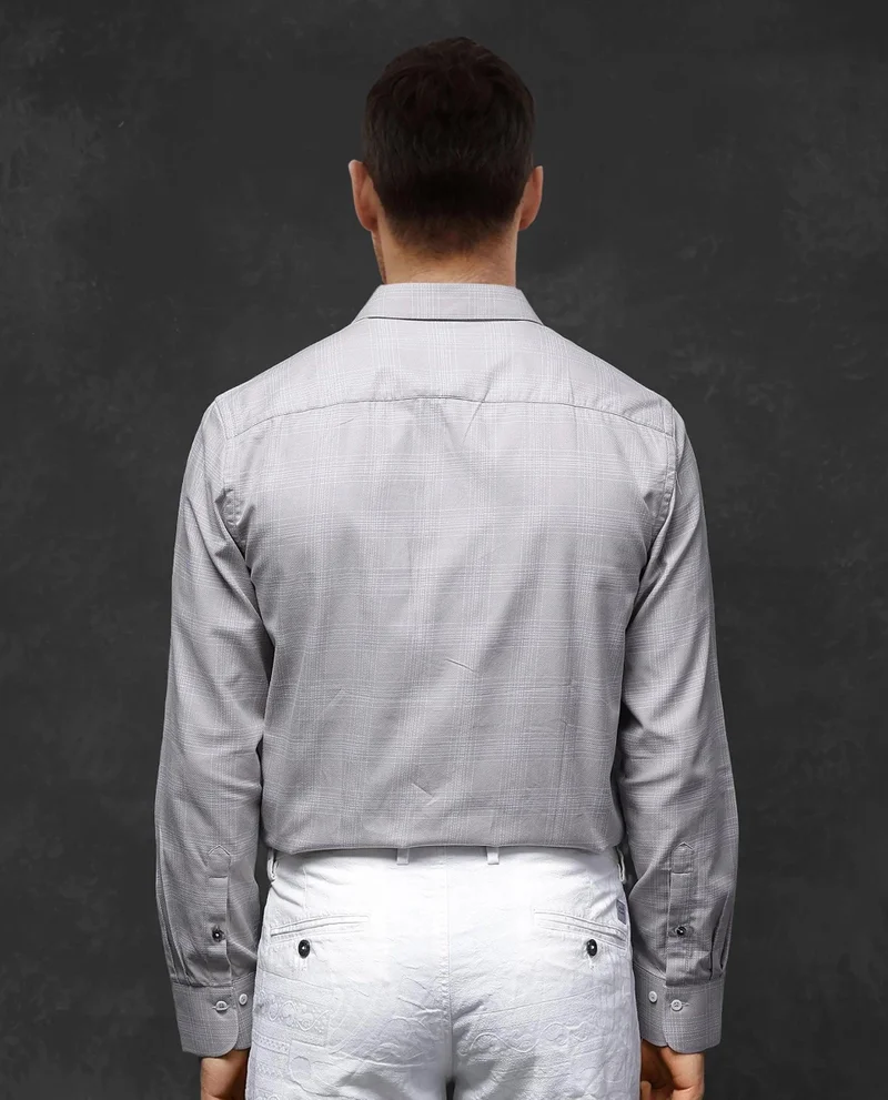 Rare Rabbit Men's Cavalry Twill Cotton Check Shirt