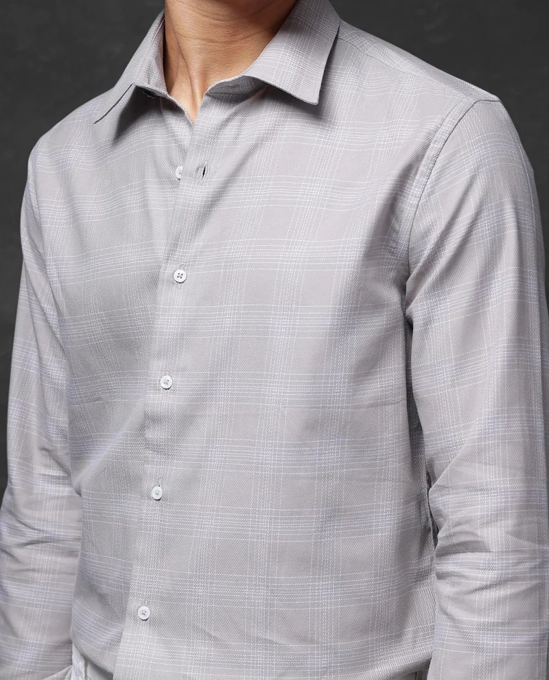 Rare Rabbit Men's Cavalry Twill Cotton Check Shirt