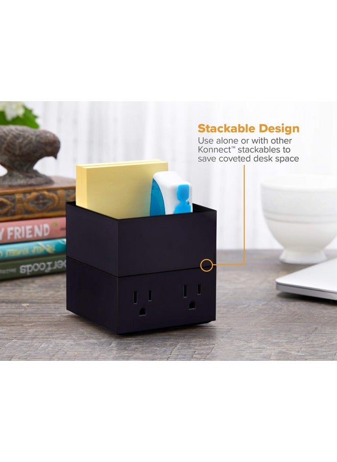 Bostitch Office Konnect Desk Organizer Accessory Tray Stacks For Desktop Storage Black  - Image 4