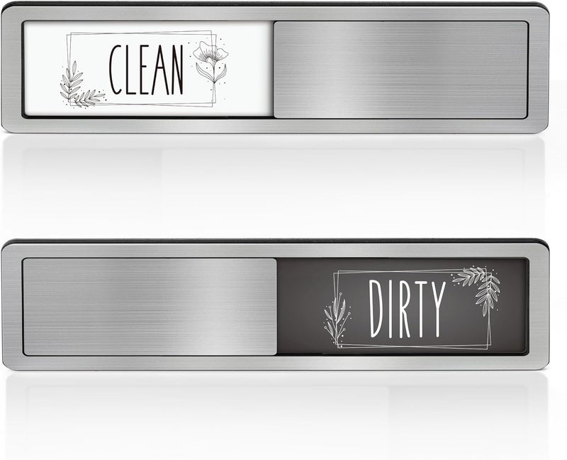 Abudada Dishwasher Magnet Clean Dirty Sign - Stainless Steel Dishwasher Magnetic Sign - Clean & Dirty Dishwasher Slider Easy to Indicator - Kitchen Gadgets - Image 1
