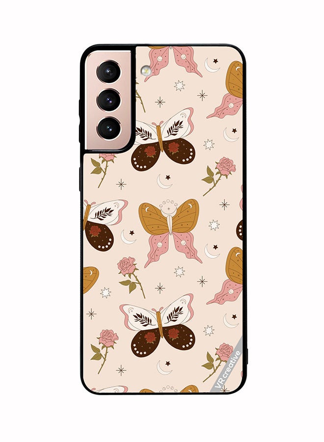 VR CREATIVE Protective Case Cover For Samsung Galaxy S21 Plus 5G Boho Magical Flowers And Butterfly Design Multicolour - Image 1