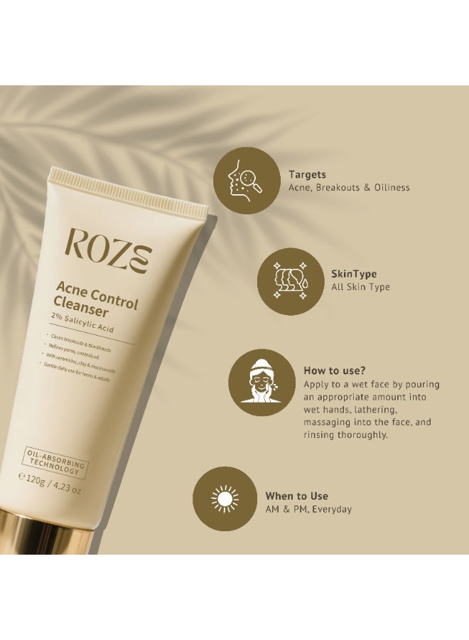 Roze Acne Control Cleanser | For Teen & Adult | For Oily or Acne Prone Skin - Image 2