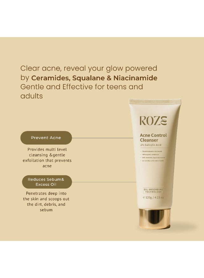 Roze Acne Control Cleanser | For Teen & Adult | For Oily or Acne Prone Skin - Image 4