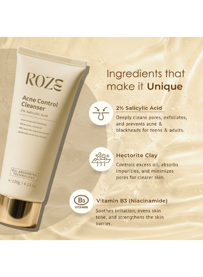 Roze Acne Control Cleanser | For Teen & Adult | For Oily or Acne Prone Skin - Image 5