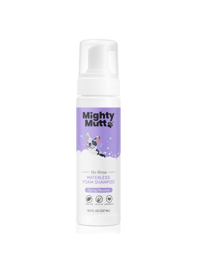 Mighty Mutt Hypoallergenic Waterless Shampoo for Dogs | Dry Shampoo for Dogs | Waterless Foam No Rinse | Anti-Itch, Soothing and Deodorizing | Spring Meadow | 8 Fl Oz - Image 1