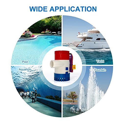 AURELIO TECH 1100Gph 12V Submersible Marine Electric Bilge Water Pump for Boat Caravan RV - Image 4