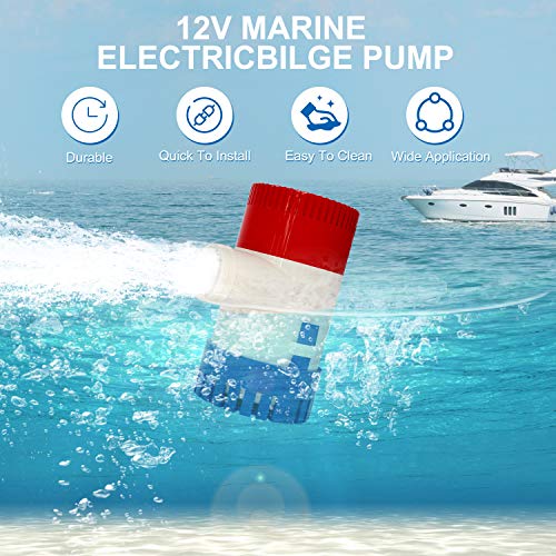 AURELIO TECH 1100Gph 12V Submersible Marine Electric Bilge Water Pump for Boat Caravan RV - Image 2