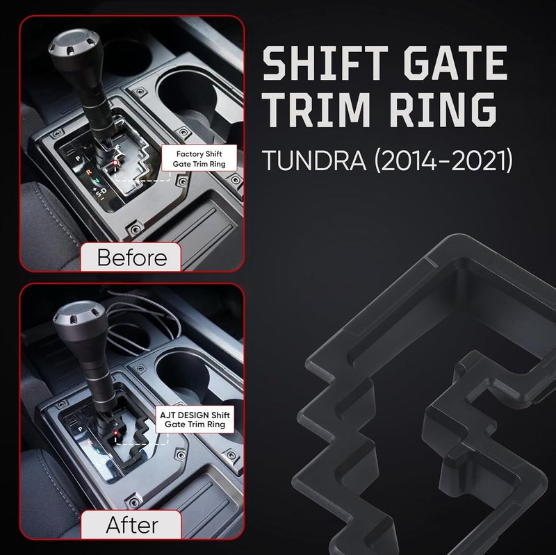 AJT DESIGN Shift Gate Trim Ring for Tundra (2014-2021) - Black - Image 3